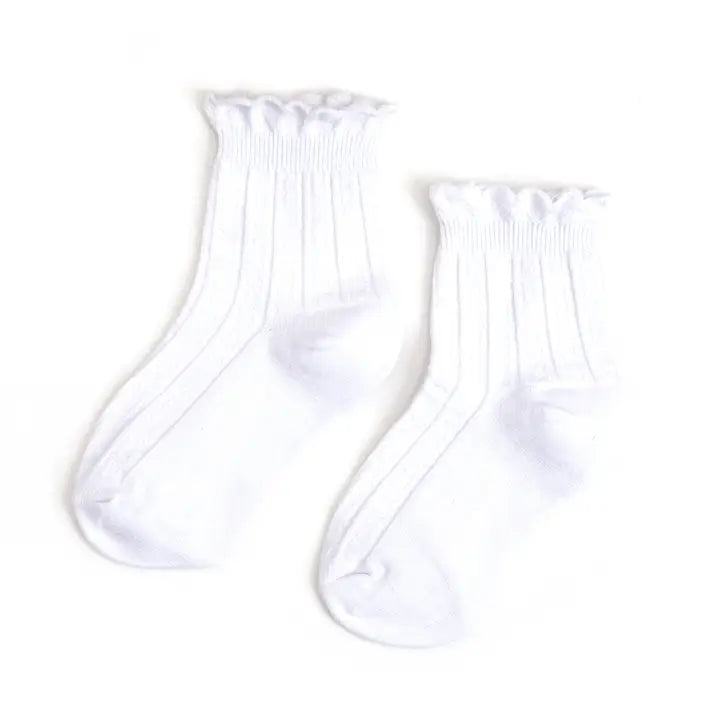 White Frill Midi Sock