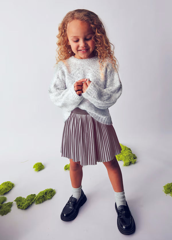 Pleated Silver Skirt