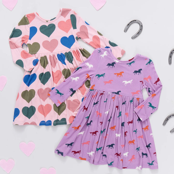 Bamboo Steph Dress Lavender Multi Horses