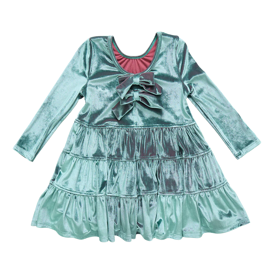 Pearl Dress Teal Velour