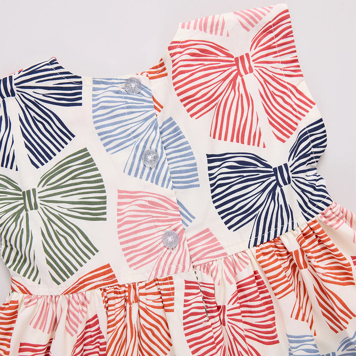 Adaline Dress Multi Striped Bows
