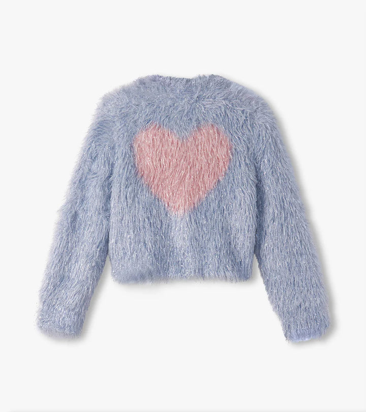 Glitter Heart Metallic Cardigan