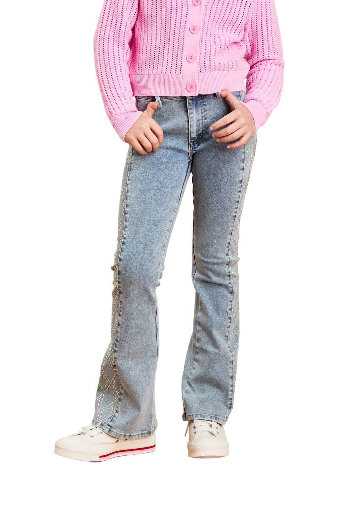 Diamond Side Panel Flare Jeans