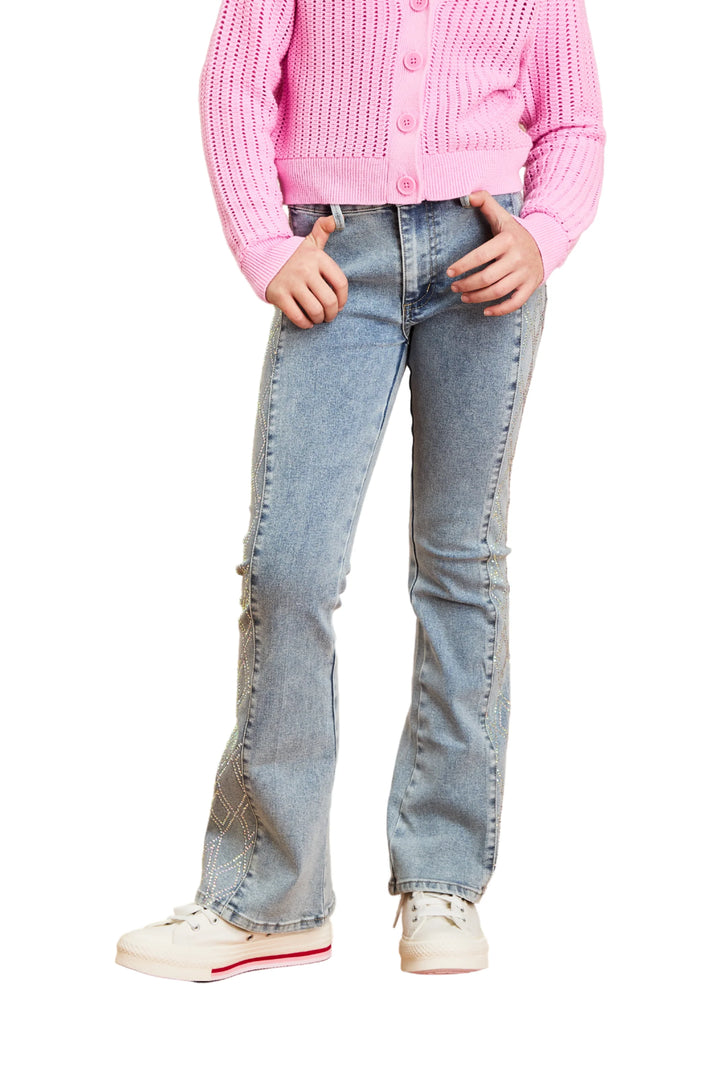 Diamond Side Panel Flare Jeans