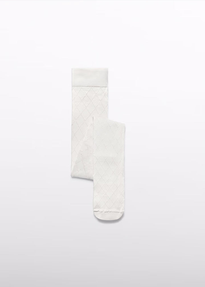Cream Diamond Jacquard Tight
