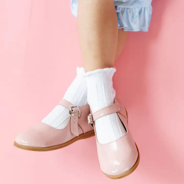 White Frill Midi Sock