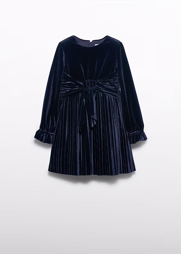 Pleated Velvet Dress