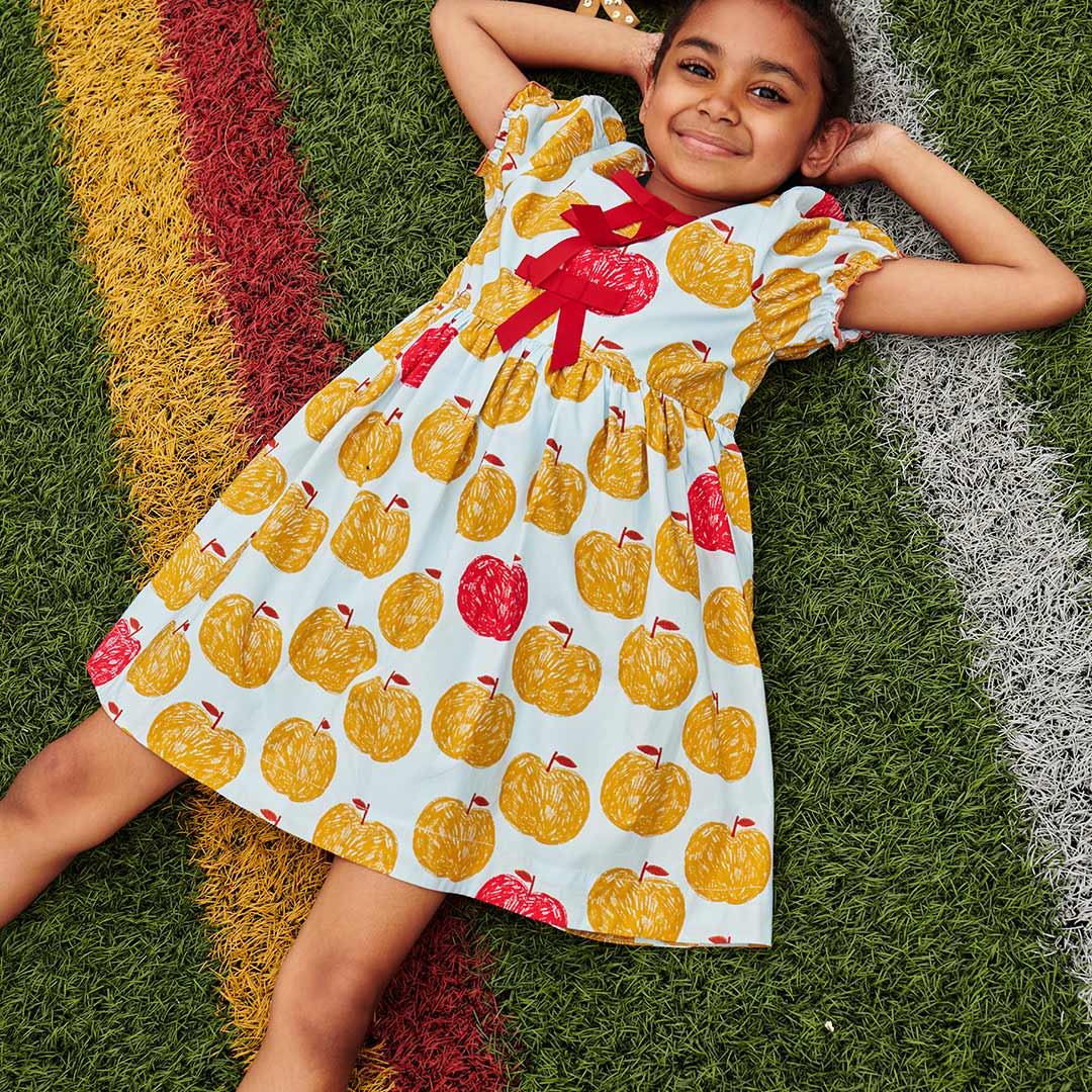Hermione Dress Gold Apples