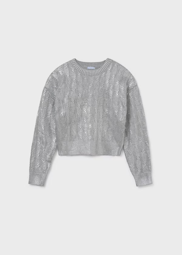 Silver Braided Sweater