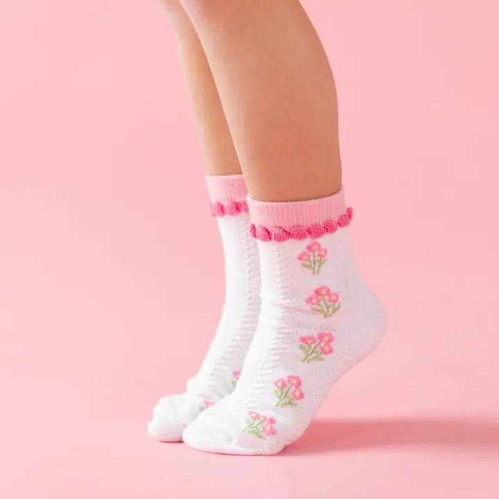 Pink Posey Midi Socks