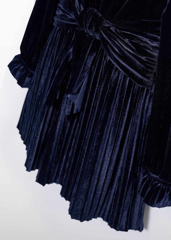 Pleated Velvet Dress