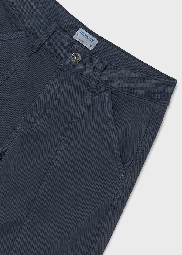 Twill Wide Leg Flare Pant