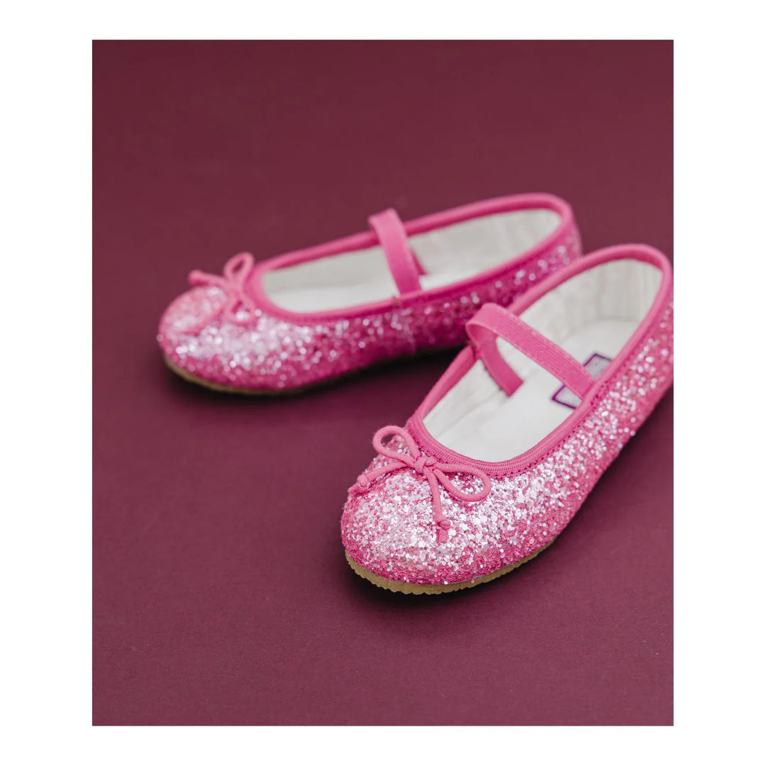 Victoria Fuchsia Sparkle Glitter Flat