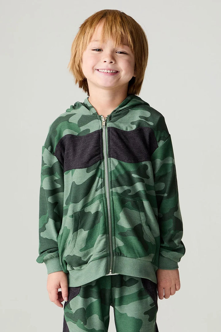 Blocked Camo Boys Hoodie