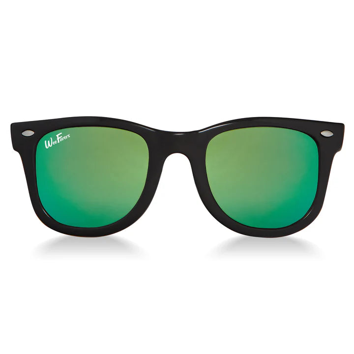 Black with Green Polarized WeeFarers Children Sunglasses