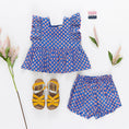 Load image into Gallery viewer, Girls Elsie 2-Piece Set - Blue Lisbon Ditsy
