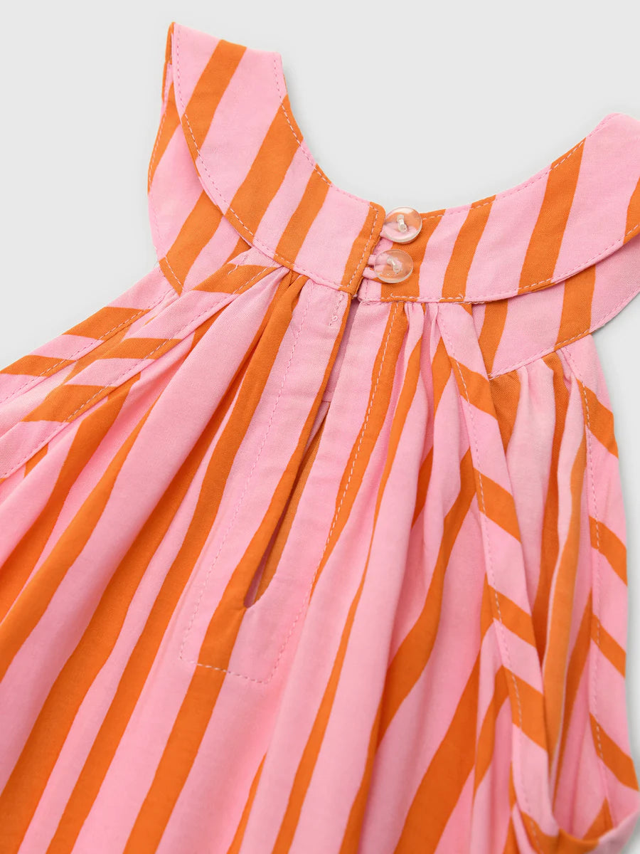 Coral Pink Stripe Emerson Dress