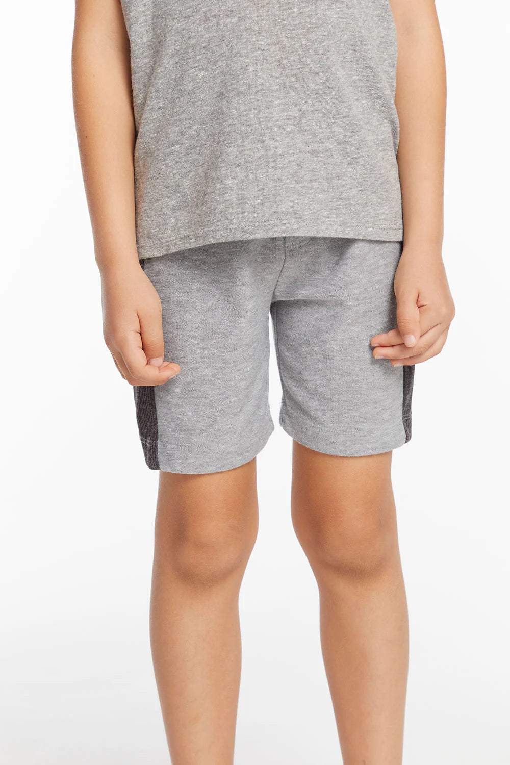 Cozy Knit Rib Heather Grey Panel Shorts