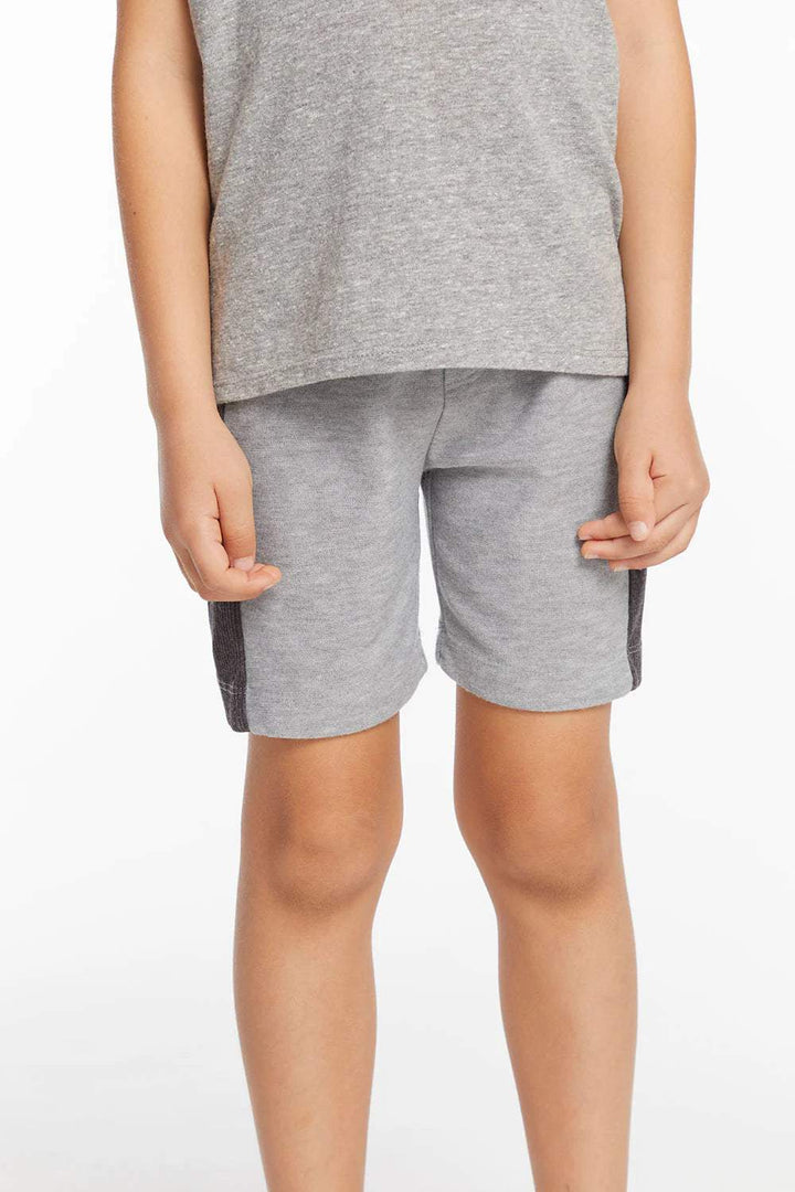 Cozy Knit Rib Heather Grey Panel Shorts