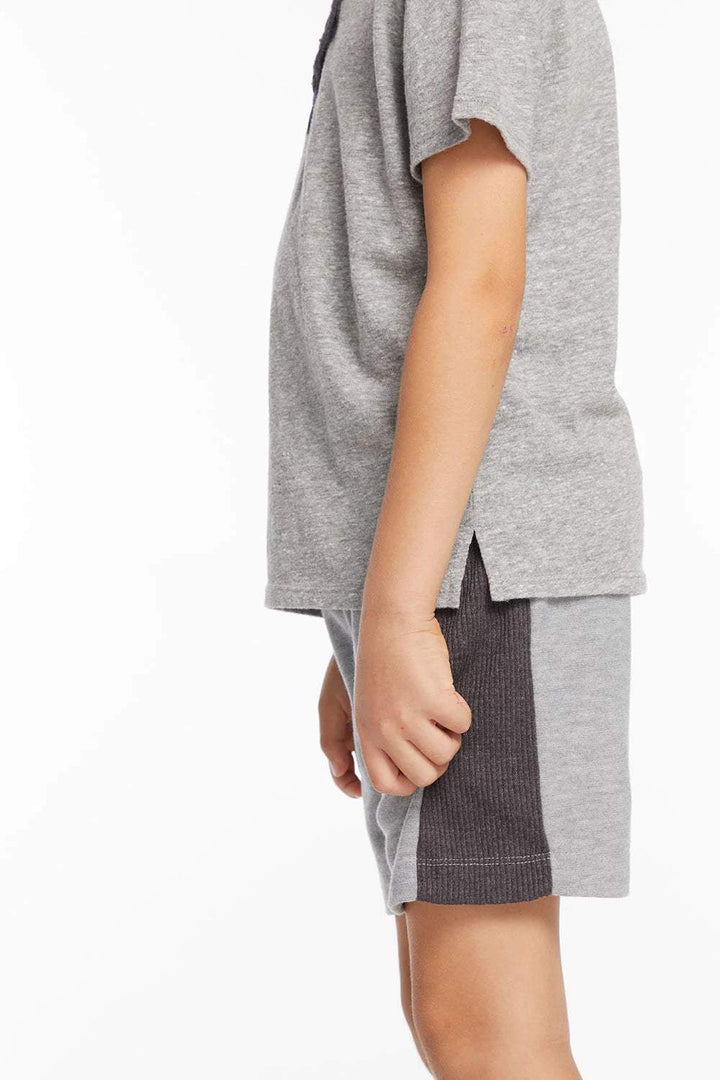 Cozy Knit Rib Heather Grey Panel Shorts