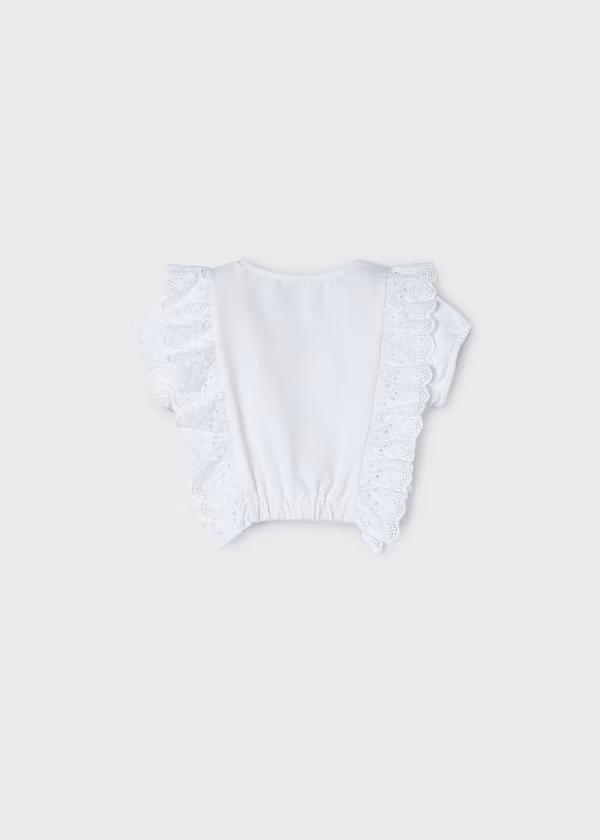 Embroidered Ruffle Top