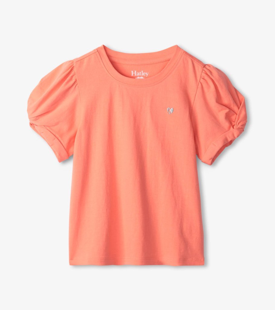 Coral Twisted Sleeve Tee