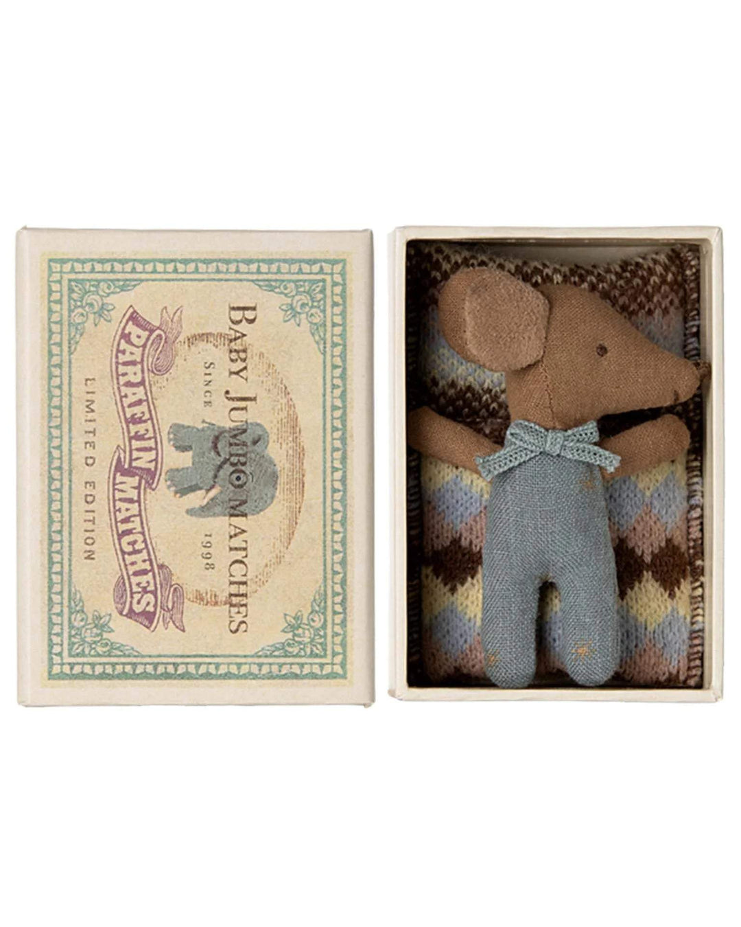 Sleepy Wakey Baby Mouse in Matchbox Blue