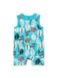 Load image into Gallery viewer, Block Print Shells Sleeveless Romper
