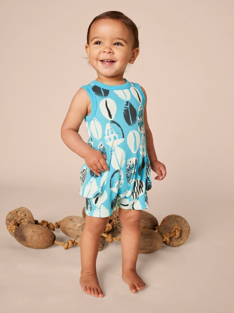 Block Print Shells Sleeveless Romper