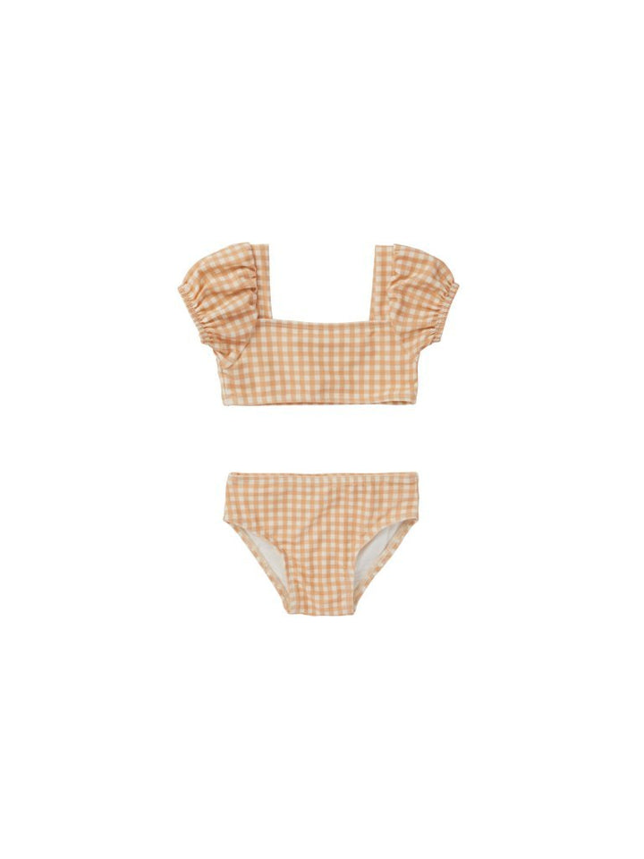 Melon Gingham Zippy Two Piece Swim