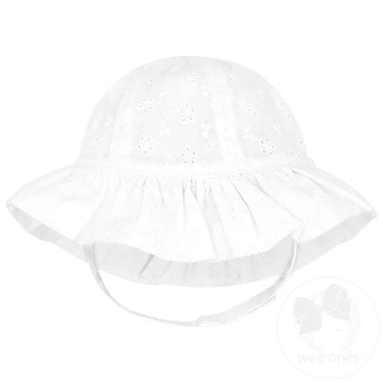 Ruffle Brim Eyelet Hat