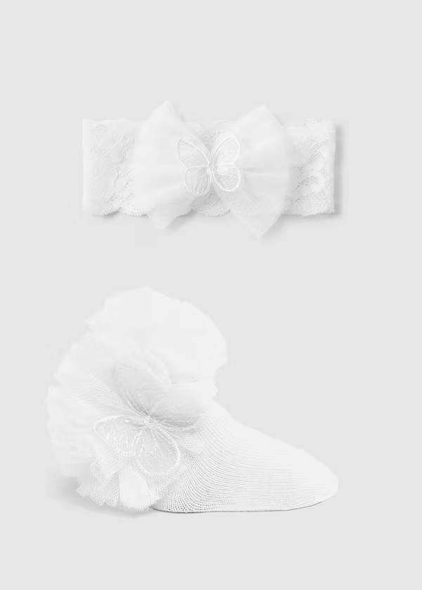 Newborn Ruffle Socks & Headband Set