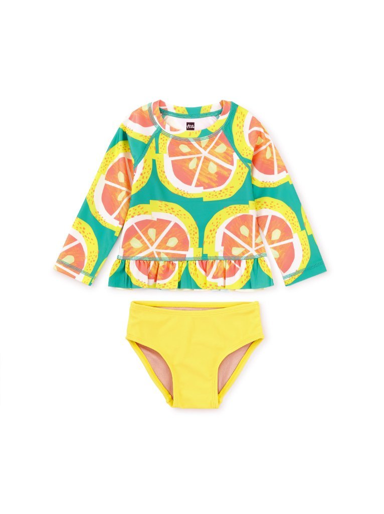 Rashguard Swim Set in Orange Wax