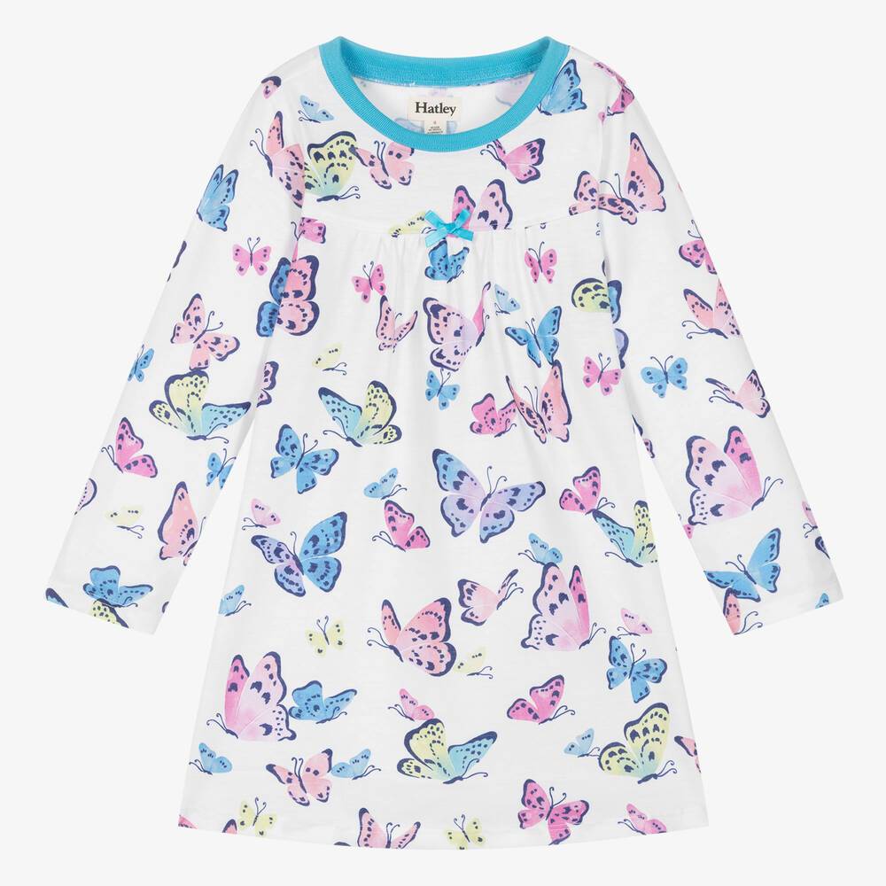 Big Butterflies Long Sleeve Night Dress