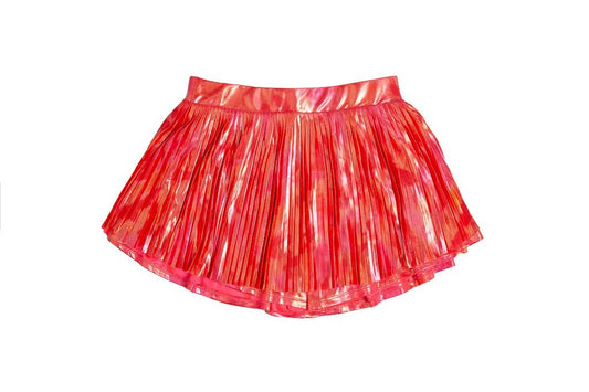 Pleated Skort in Coral