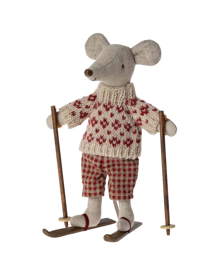 Winter Mouse with Ski Set, Mum