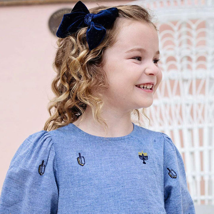 Girls Brooke Dress - Hanukkah Embroidery