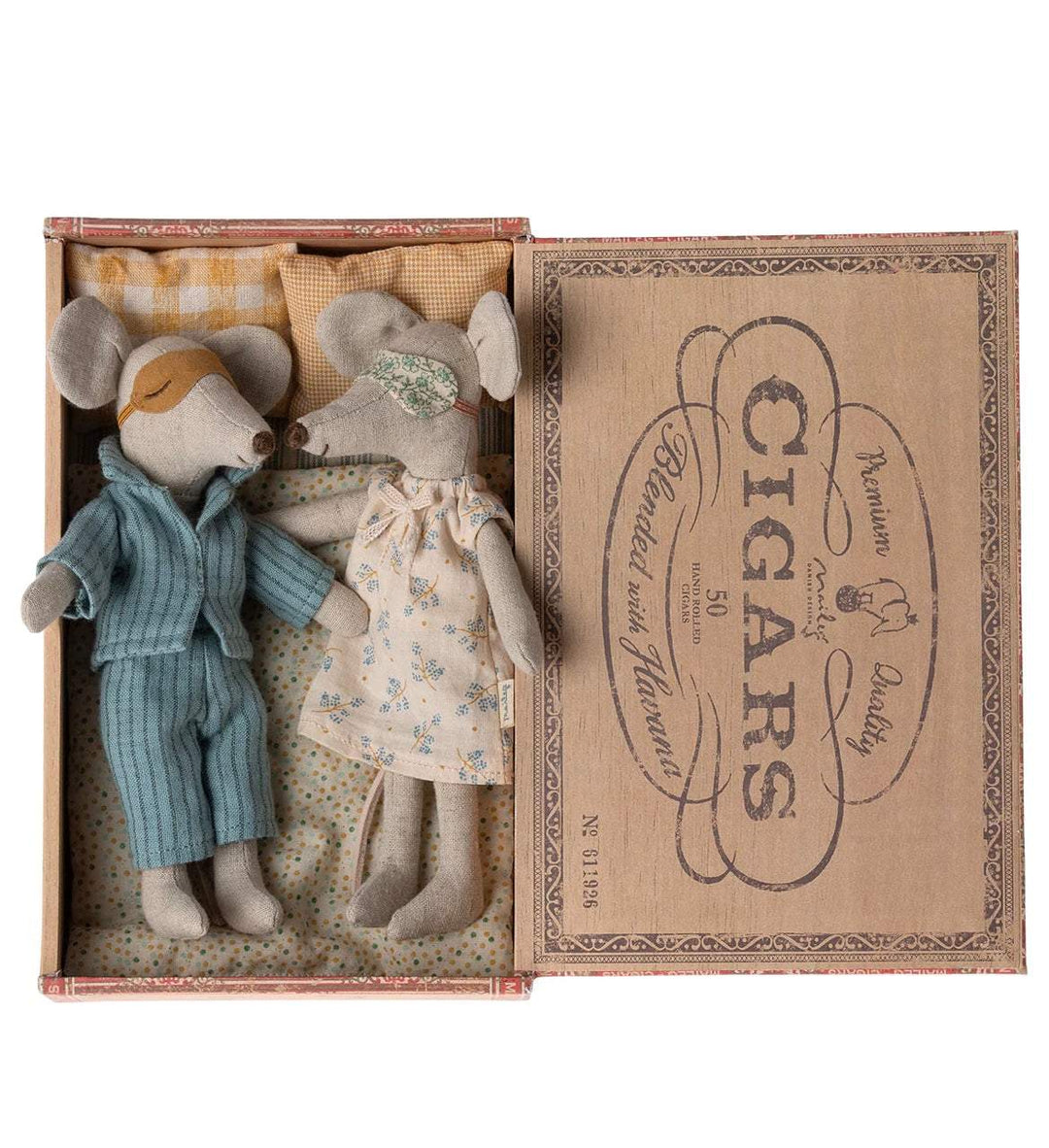 Maileg Mum and Dad Mice in Cigar Box