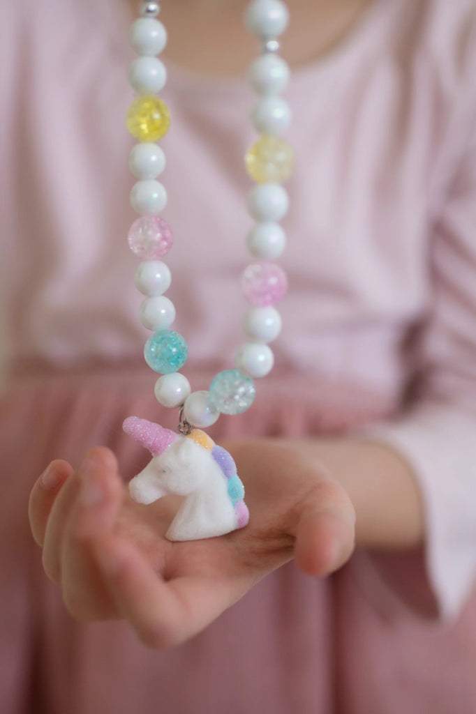White Unicorn Necklace Bracelet Set