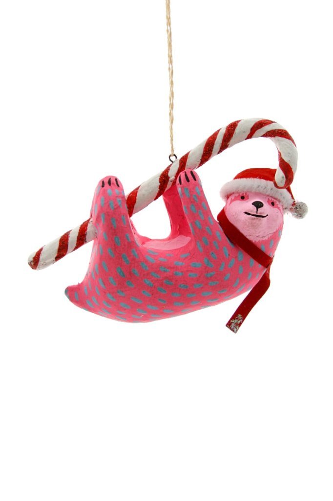 Candy Cane Sloth Ornament