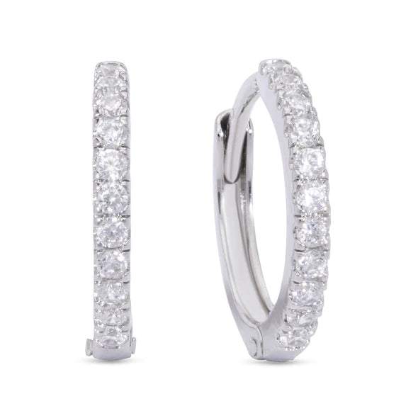 Lily Nily CZ Hinged Hoop Earrings White