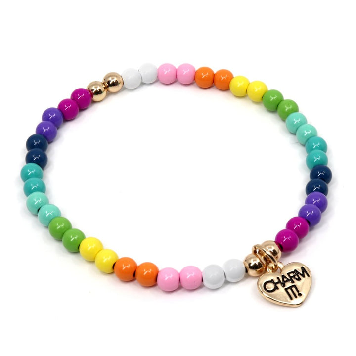 Charm It 4mm Rainbow Stretch Bead Bracelet