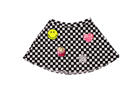 Checkered Patch Skirt