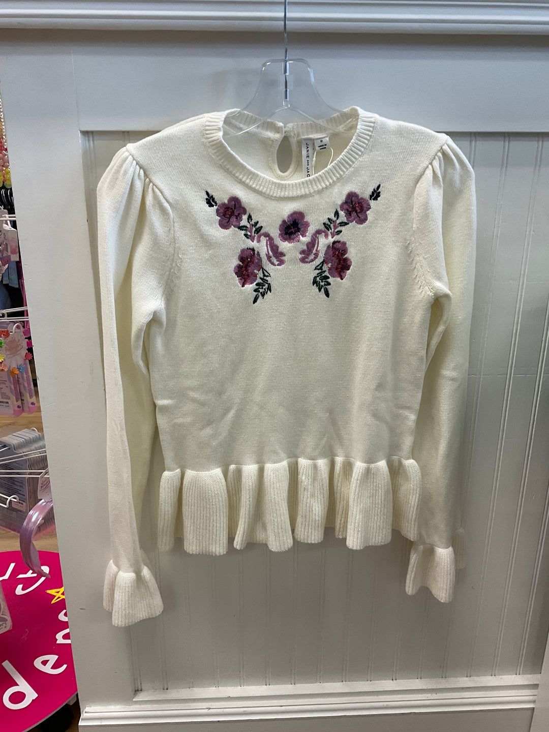 Knit Flower Sweater (NWT) 12