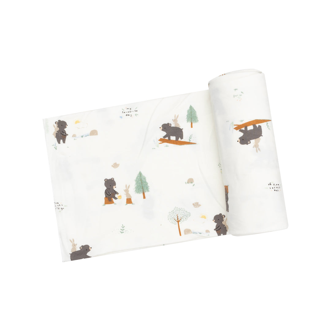 Bear & Bunny Adventures Swaddle Blanket