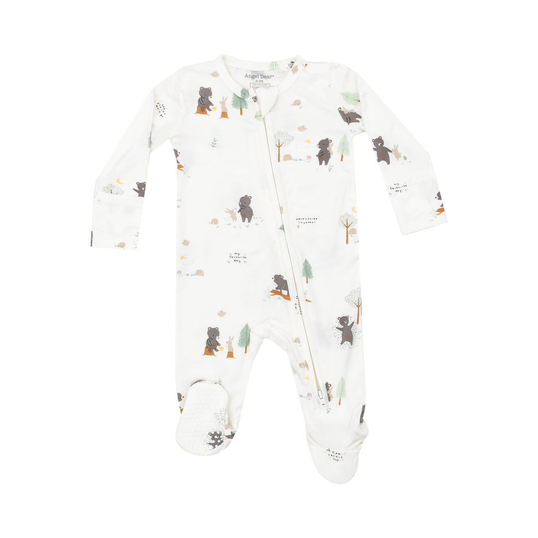 Bear & Bunny Adventures 2 way Zipper Footie