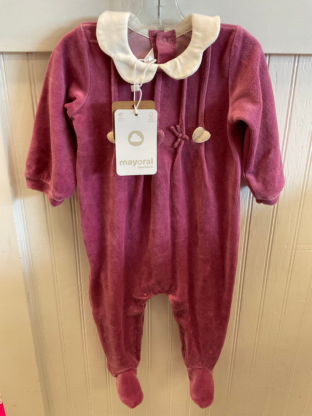 Velour Footie (NWT) 4-6m