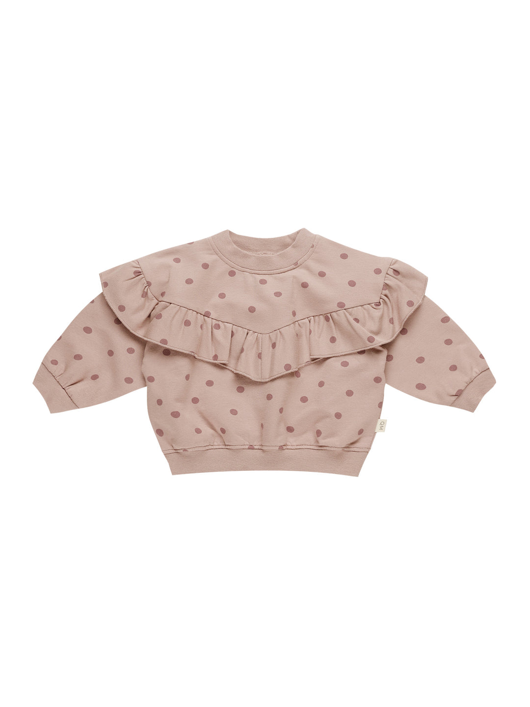 Ruffle Fleece Sweatshirt Polka Dots