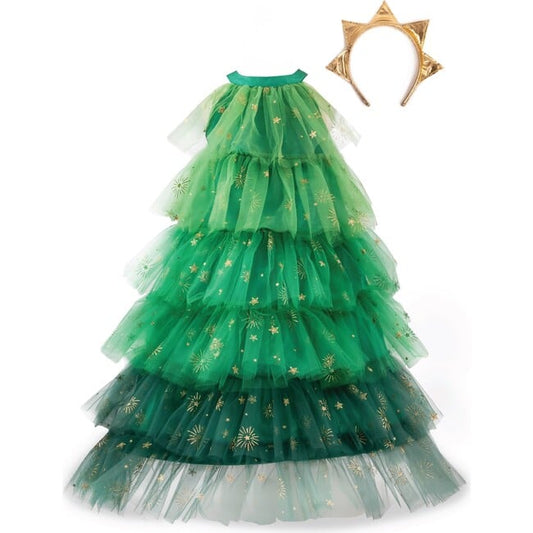 Christmas Tree Dress & Headpiece