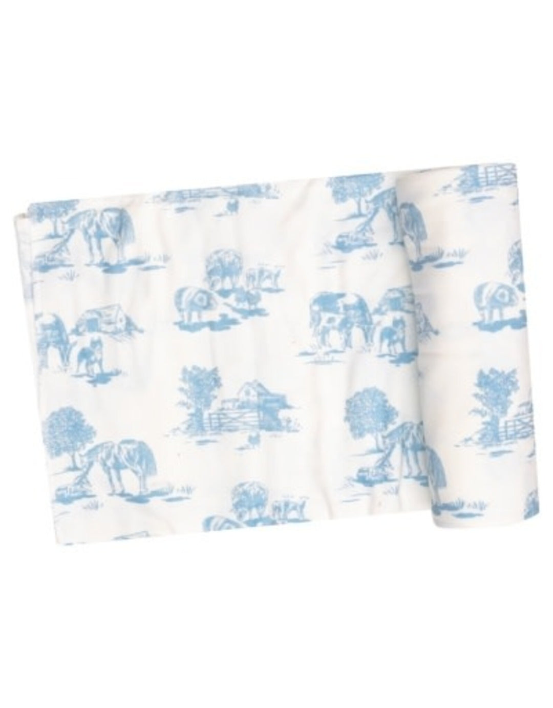 Farm Toile Blue Swaddle